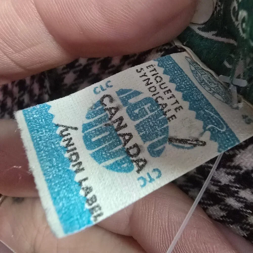 Vintage Algo Ettes Black Hounds Tooth Long Sleeve Button Up Midi Dress Size S/M - Picture 11 of 12